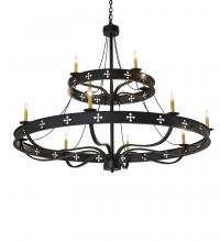 Meyda Blue 247188 - 60" Wide Byzantine 12 Light Two Tier Chandelier