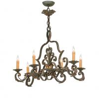 Meyda Blue 254930 - 36" Long Rosalie 6 Light Chandelier