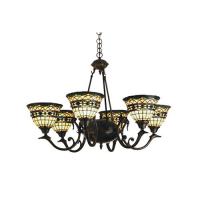 Meyda Blue 27402 - 32"W Tiffany Roman 6 LT Chandelier.602