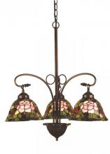 Meyda Blue 27418 - 24"W Tiffany Rosebush 3 LT Chandelier.602