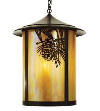 Meyda Blue 67962 - 24"W Fulton Winter Pine Lantern Pendant