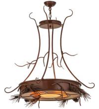 Meyda Blue 81787 - 36"W Woodland Pine Inverted Pendant