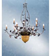 Meyda Blue 95358 - 63"W Greenbriar Oak 9 Arm Chandelier