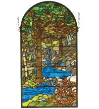 Meyda Blue 98255 - 16"W X 30"H Tiffany Waterbrooks Stained Glass Window