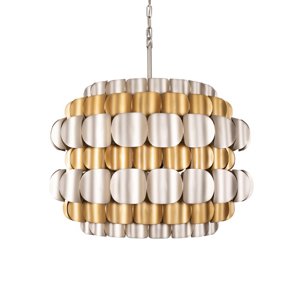 Swoon 6-Lt Pendant - Antique Gold/Gold Dust