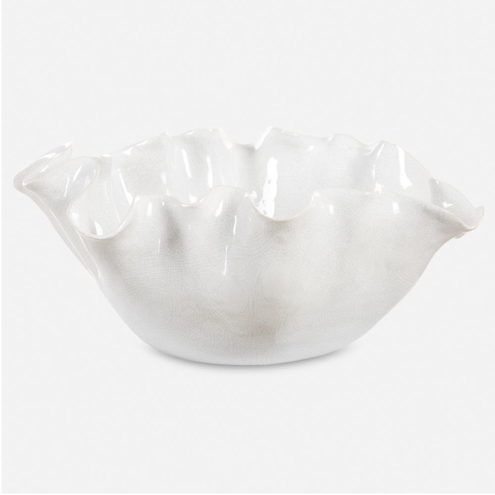 Uttermost Ruffle White Bloom Bowl