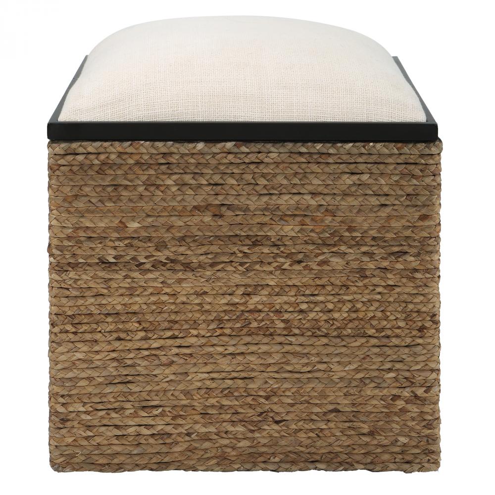 Island Square Straw Accent Stool