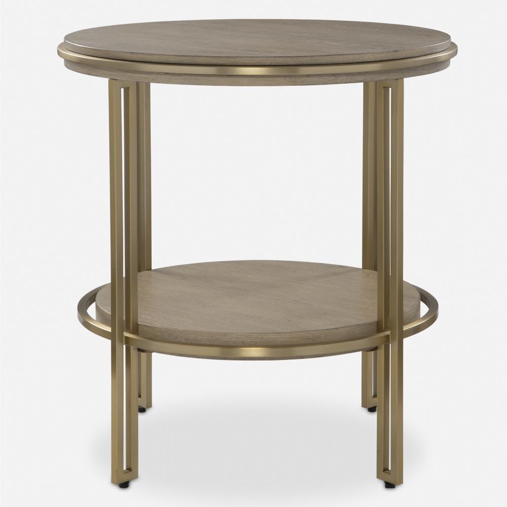 Elise Round Brass Side Table