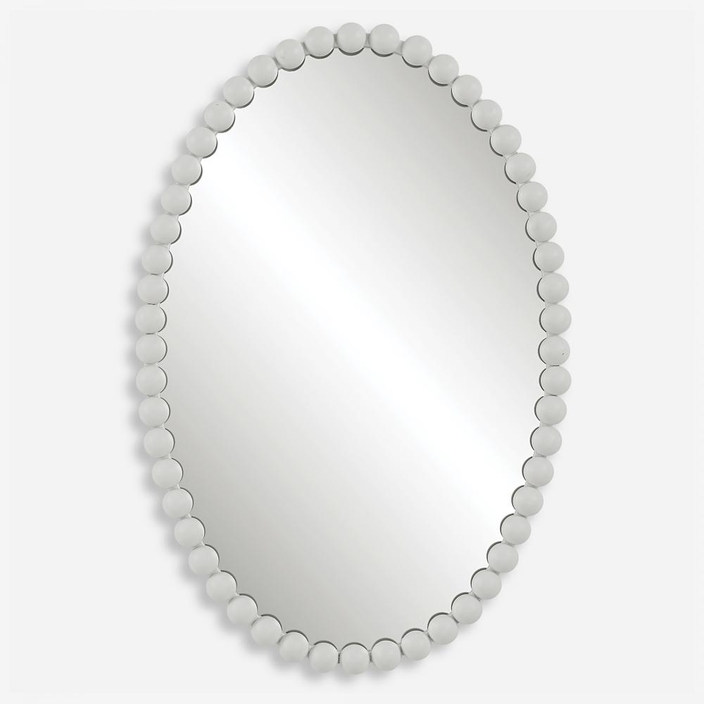 Serna White Oval Mirror