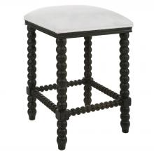 Uttermost 23684 - Pryce Black Backless Counter Stool