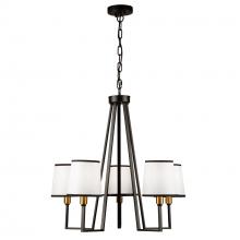 Artcraft SC13345BK - Coco 5 Light Chandelier Black and Gold