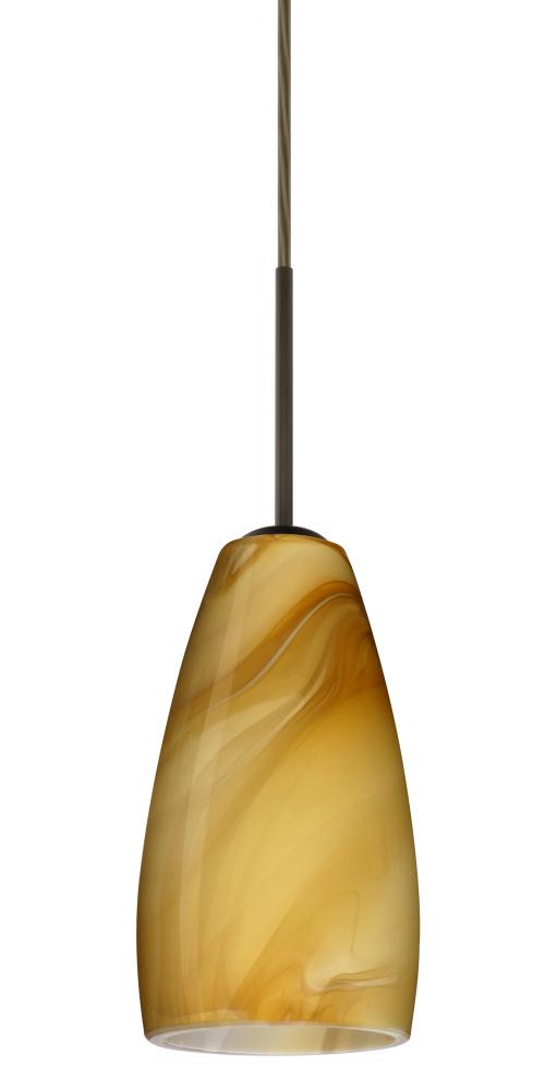 Besa Chrissy Pendant Bronze Honey 1x50W Candelabra, 15Ft. Cord