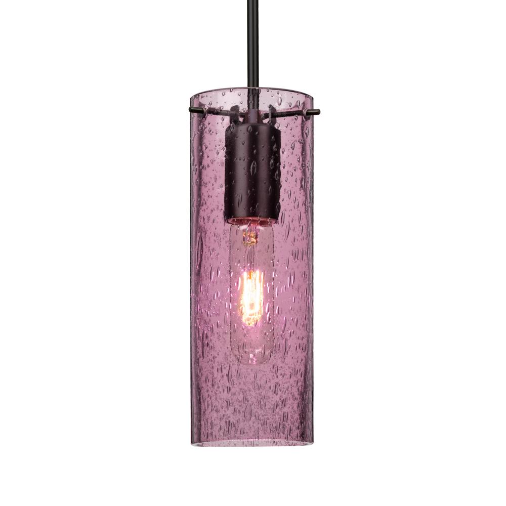 Besa, Juni 10 Cord Pendant, Plum Bubble, Black, 1x60W MAX E26 Base