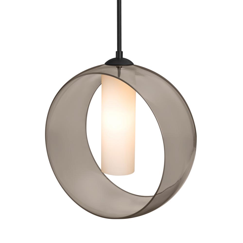 Besa, Plato Cord Pendant, Smoke, Black Finish, 1x60W MAX E26 Base