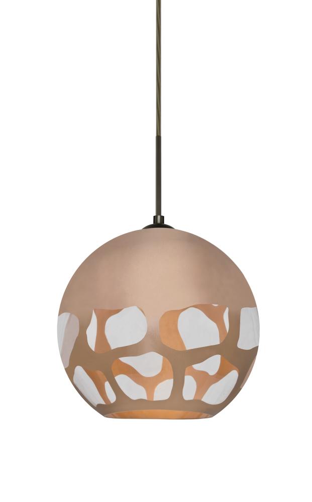 Besa, Rocky Cord Pendant, Copper, Bronze Finish, 1x9W LED