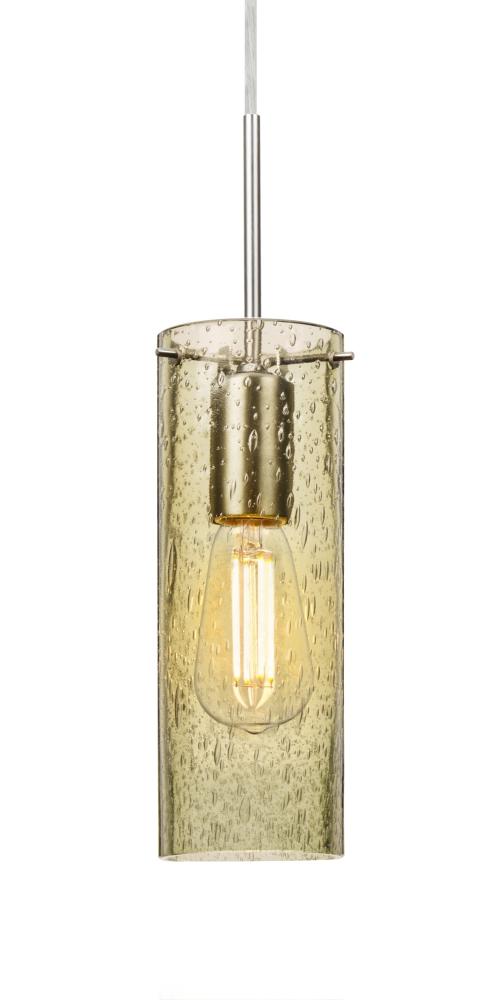 Besa, Juni 10 Cord Pendant, Gold Bubble, Satin Nickel, 1x4W LED Filament