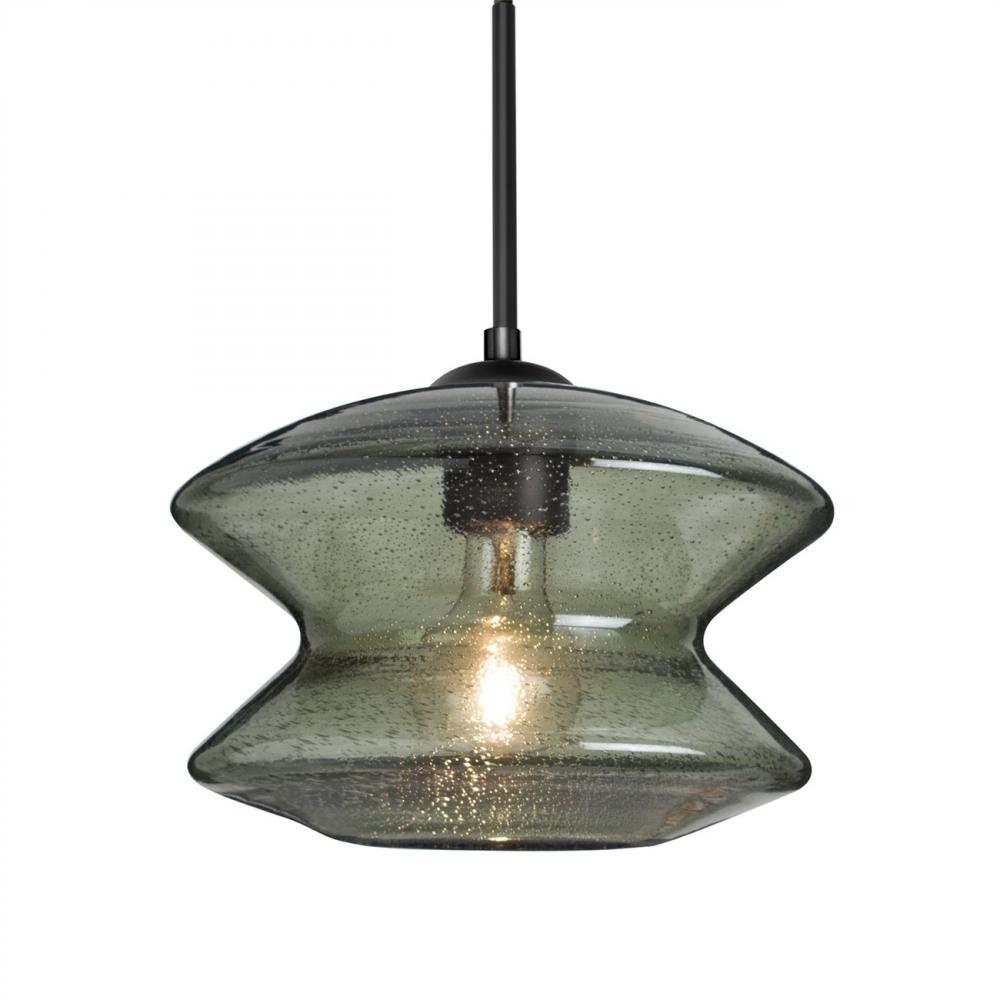 Besa, Zen Cord Pendant, Moss Bubble, Black Finish, 1x60W MAX E26 Base