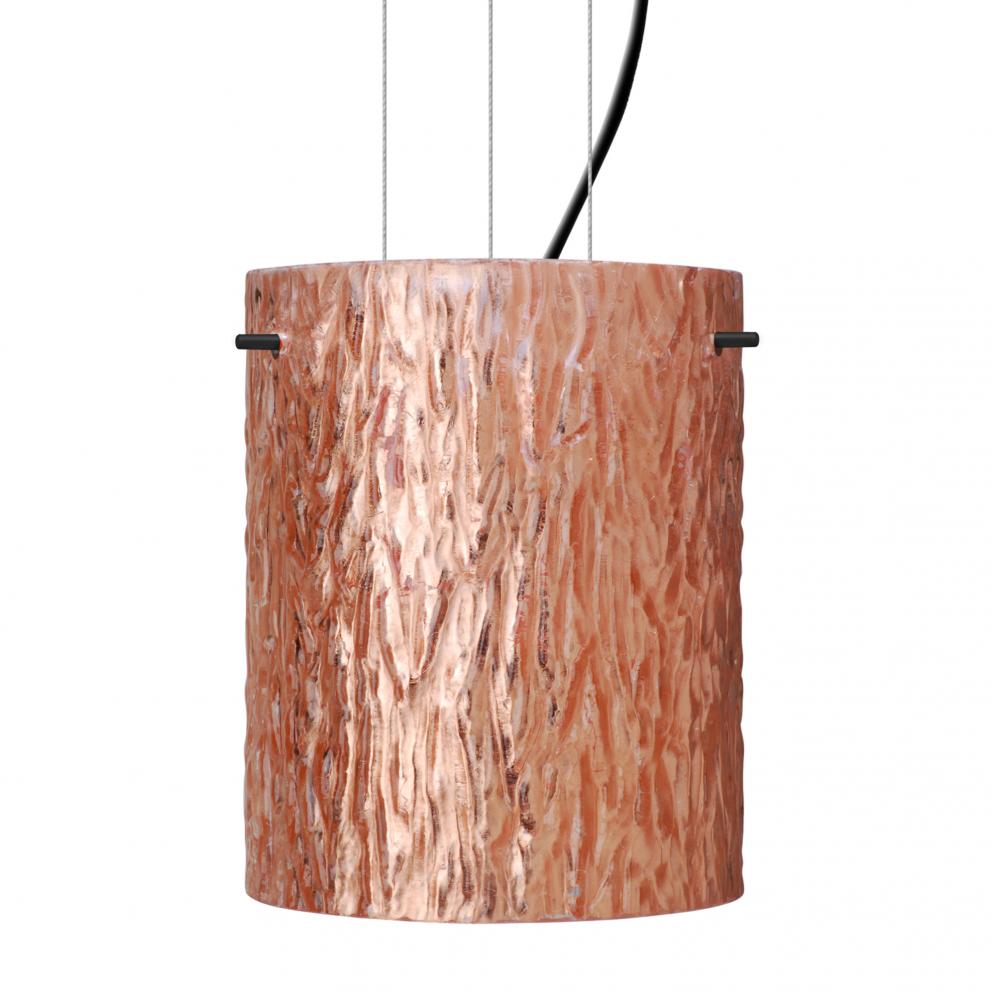 Besa Pendant Tamburo 8 Black Stone Copper Foil 1x100W MAX E26 Base