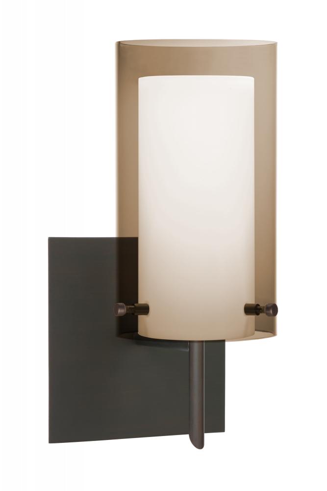 Besa Pahu 4 Wall With SQ Canopy 1SW Transparent Smoke/Opal Bronze 1x40W G9