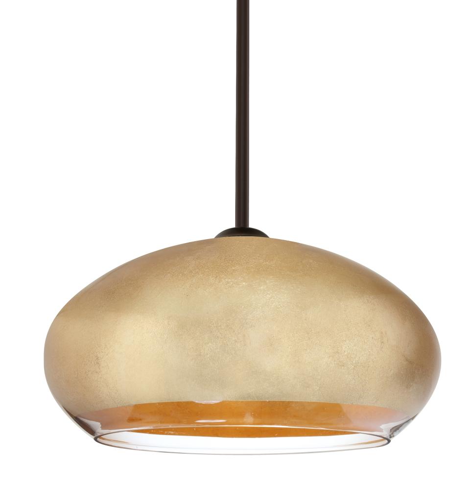 Besa Brio 14 Stem Pendant Bronze Gold Foil 1x75W Medium Base