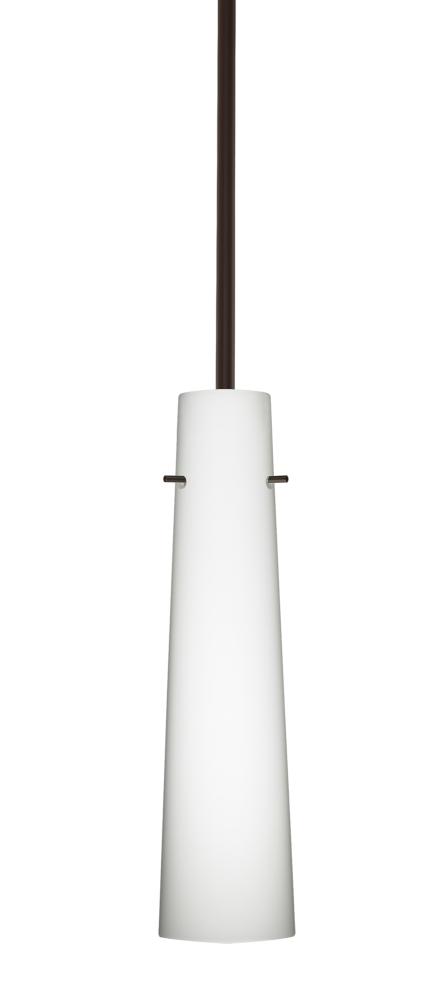 Besa Camino Stem Pendant Bronze Opal Matte 1x40W Halogen