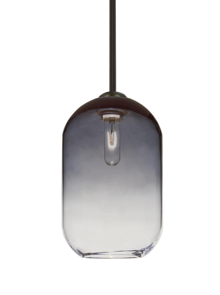 Besa, Omega 12 Stem Pendant,Steel/Clear, Bronze Finish, 1x60W Medium Base