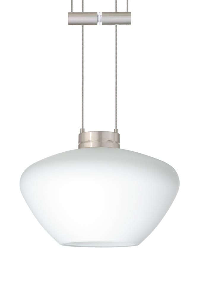 Besa Pendant Peri Satin Nickel Opal Matte 1x50W Halogen