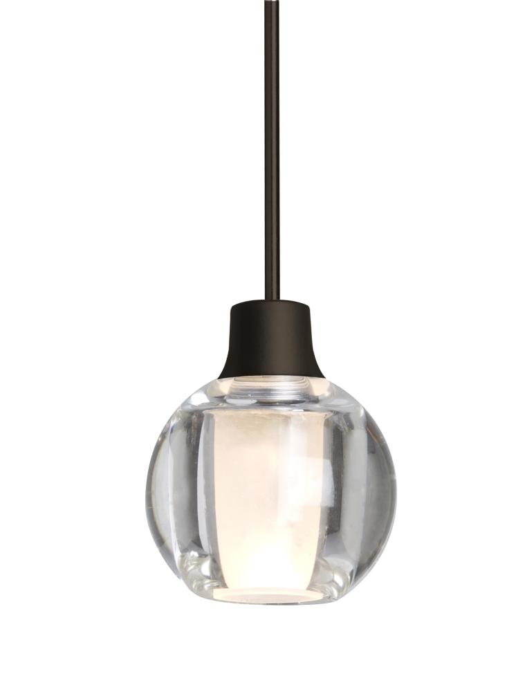 Besa, Boca 3 Cord Pendant, Clear, Bronze Finish, 1x35W Halogen