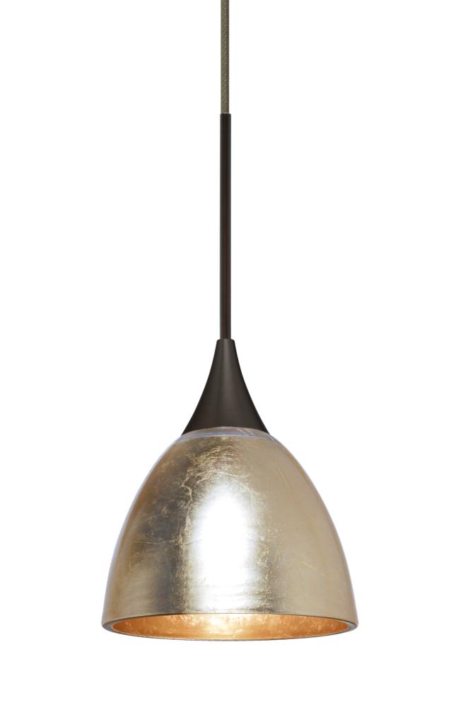 Besa Divi Pendant, Gold Foil, Bronze, 1x9W LED