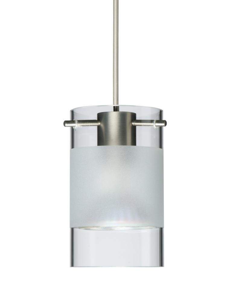 Besa Pendant Scope Satin Nickel Clear/Frost 1x5W LED Mr16, 15Ft. Cord