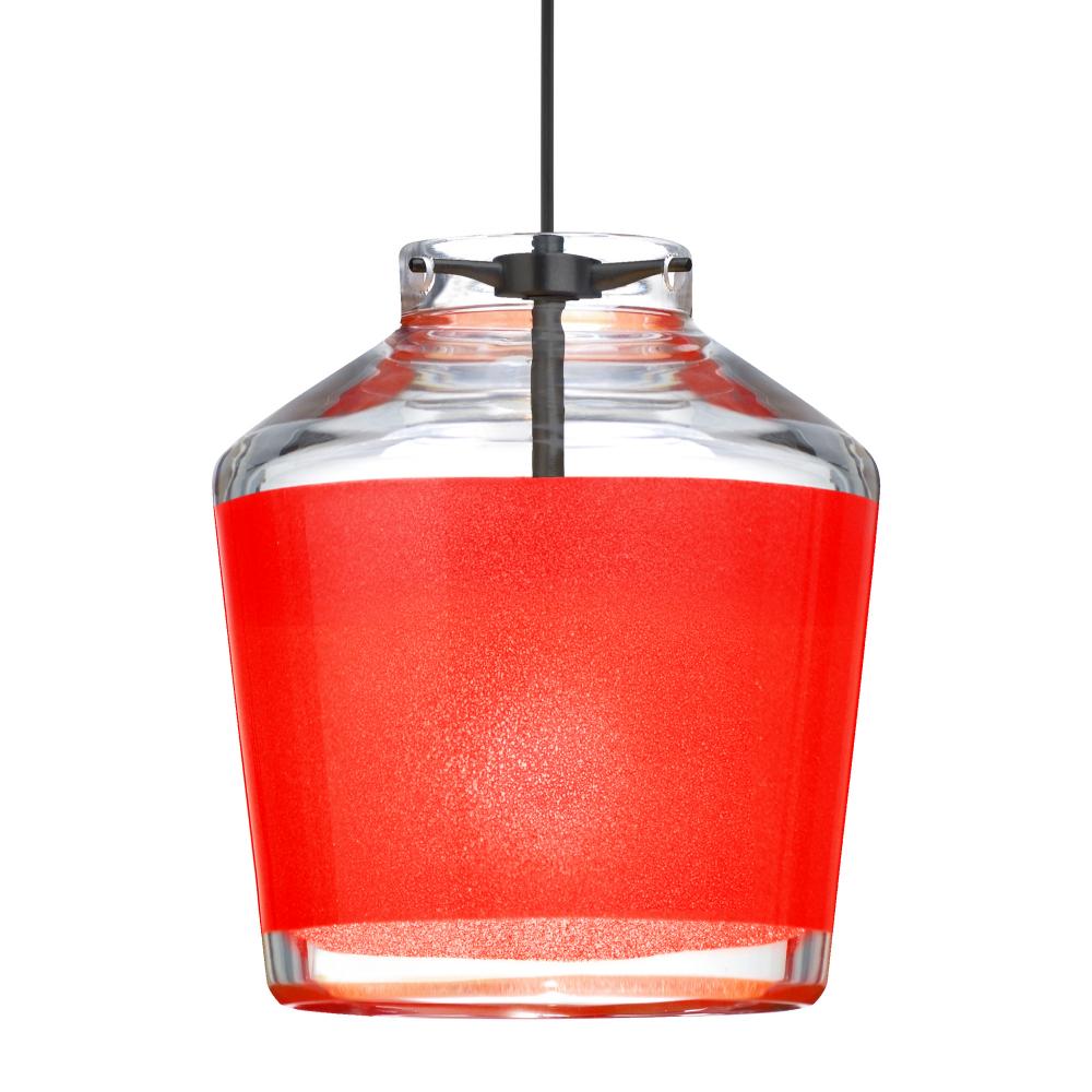 Besa Pendant Pica 6 Black Finish, Red Sand 1x50W MAX GY6.35 Base