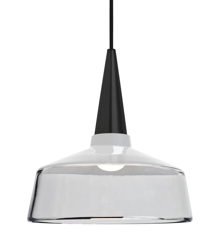 Baron 10 Cord Pendant, White/Clear, Black Finish, 1x60W Medium base