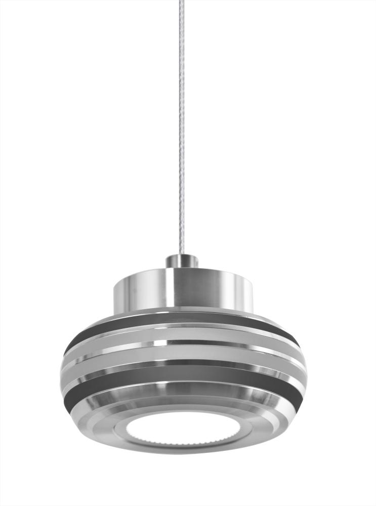 Besa, Flower Cord Pendant, Black/Silver, Satin Nickel Finish, 1x6W LED