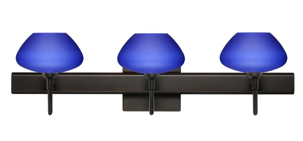 Besa Wall With SQ Canopy Peri Bronze Blue Matte 3x5W LED