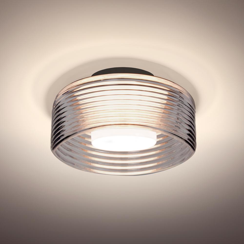 Belu Ceiling, Smoke Shade, Black Finish, 1x5W LED