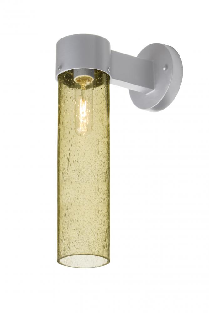 Besa, Juni 16 Outdoor Sconce, Gold Bubble, Silver Finish, 1x60W Medium Base