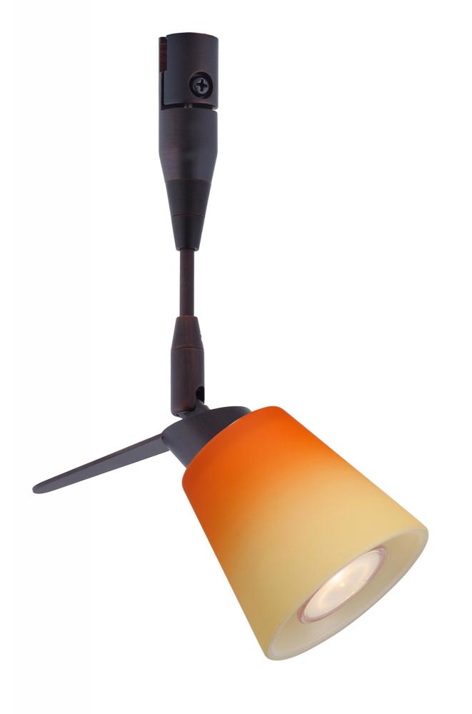 Besa Spotlight With 12" Stem Canto 3 Bronze Bicolor Orange/Pina 1x35W Halogen Mr11