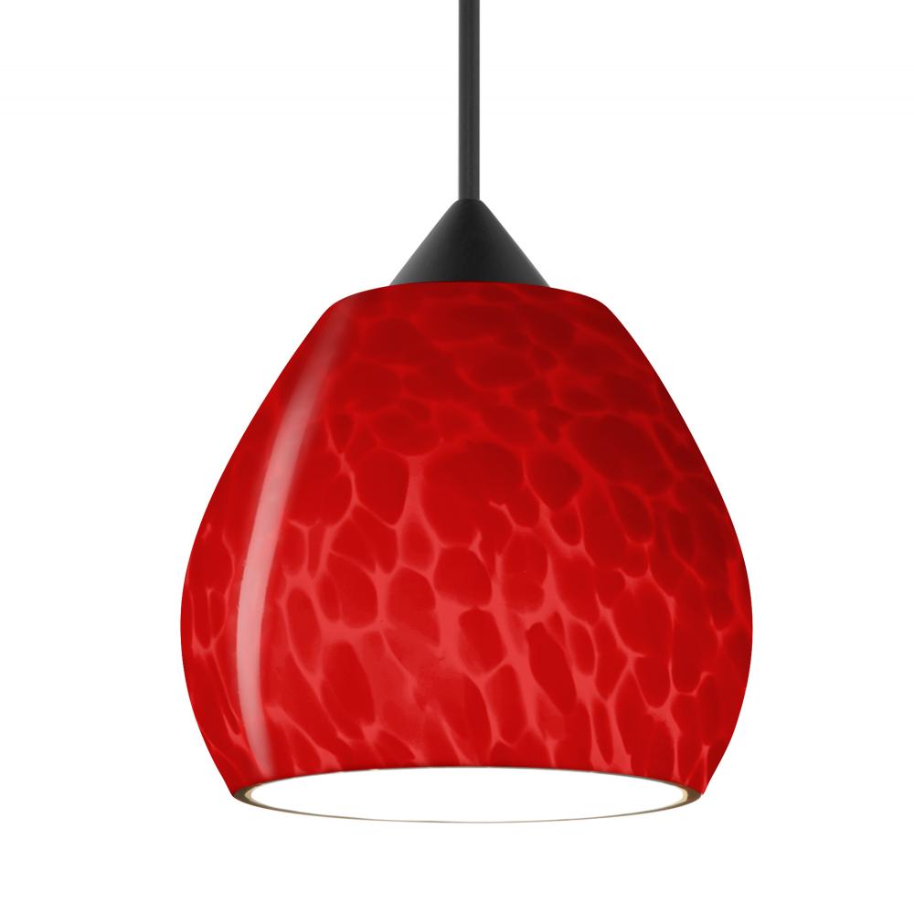 Besa Pendant Tay Tay, Black Finish, Red Cloud 1x50W MAX GY6.35 Base