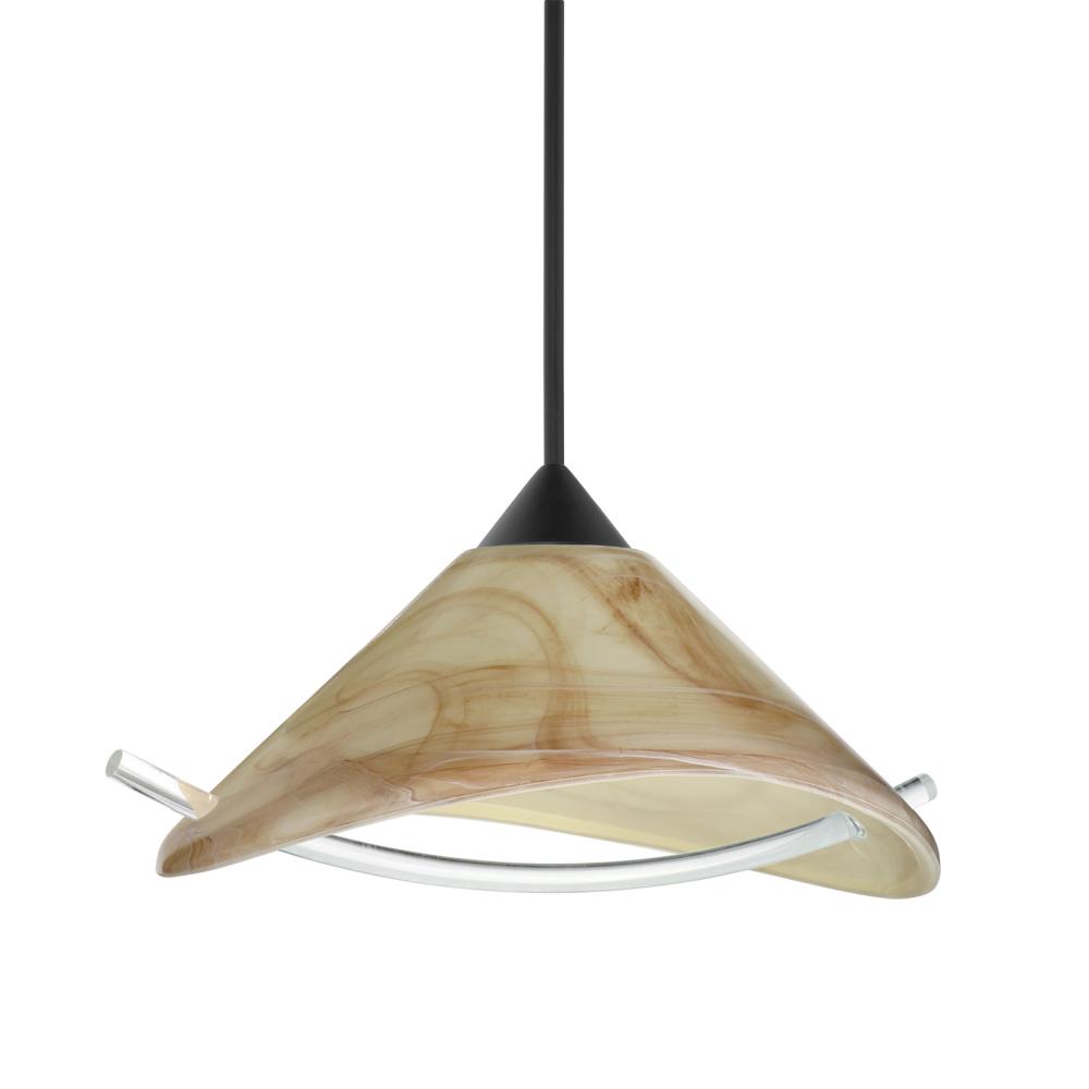 Besa Pendant For Multport Canopy Hoppi, Black Finish, Mocha/Clear 1x50W MAX GY6.35 Base