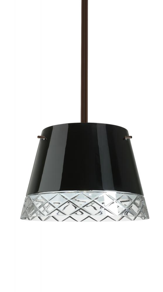 Besa Stem Pendant Amelia 12 Bronze Black/Hand-Cut 1x100W A19