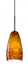 Besa Lighting 1BC-150918-BR - Besa Chrissy Pendant Bronze Amber Cloud 1x50W Candelabra