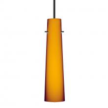 Besa Lighting 1BC-567480-BK - Besa Camino Pendant Black Amber Matte 1x40W 40W MAX E12 Base