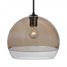 Besa Lighting 1JC-ALLY12SM-BK - Besa, Ally 12 Cord Pendant, Smoke/Clear, Black Finish, 1x60W MAX E26 Base