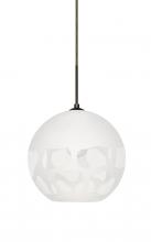 Besa Lighting 1JC-ROCKYWH-BR - Besa, Rocky Cord Pendant, White, Bronze Finish, 1x60W Medium Base