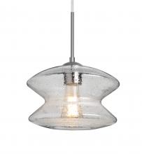 Besa Lighting 1JC-ZENCL-EDIL-SN - Besa, Zen Cord Pendant, Clear Bubble, Satin Nickel Finish, 1x8W LED Filament