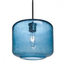 Besa Lighting 1JT-NILES10BL-BK - Besa Niles 10 Pendant, Blue Bubble, Black Finish, 1x60W MAX E26 Base