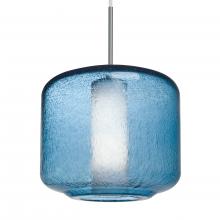 Besa Lighting 1JT-NILES10BO-SN-L - Besa Niles 10 Pendant, Blue Bubble/Opal, Satin Nickel Finish, 1x60W Medium Base T10,