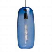 Besa Lighting 1JT-PINOT18BL-EDIL-BR - Besa, Pinot 18 Cord Pendant, Blue Bubble, Bronze FInish 1x40W LED Filament