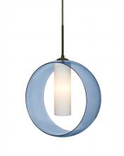 Besa Lighting 1JT-PLATOBL-BR - Besa, Plato Cord Pendant, Blue/Opal, Bronze Finish, 1x60W Medium Base