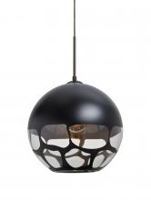 Besa Lighting 1JT-ROCKYBK-LED-BR - Besa, Rocky Cord Pendant, Black, Bronze Finish, 1x9W LED